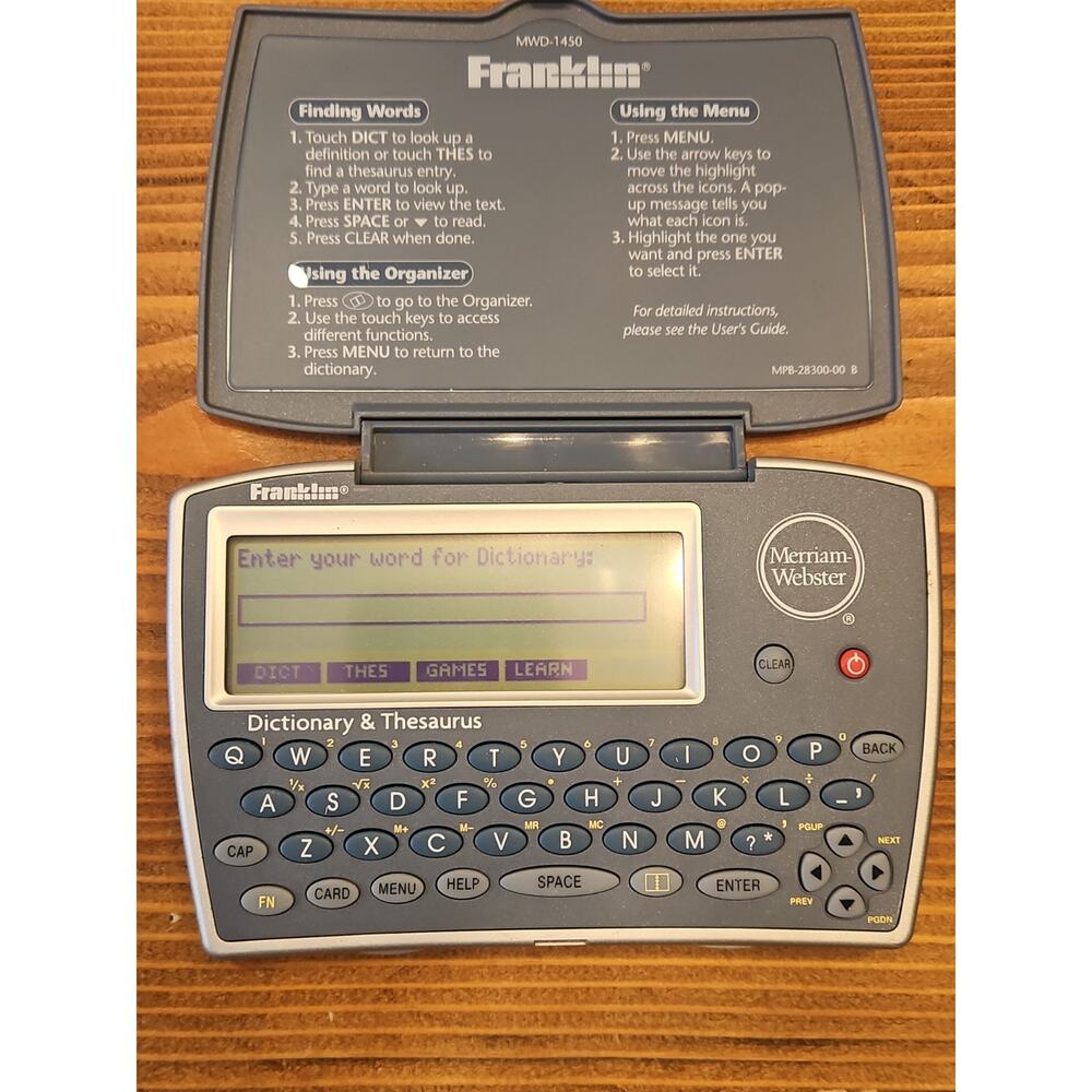 Franklin Merriam Webster Electronic Dictionary Thesaurus MWD-1450 -‎ Works